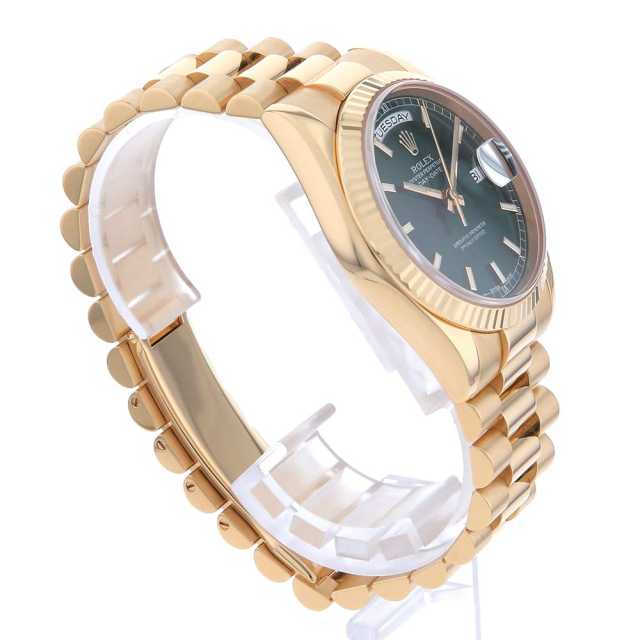 ROLEX ロレックス デイデイト36 118238 腕時計
 K18イエローゴールド K18YG サンレイグリーン文字盤 自動巻き ユニセックス【中古】 デイデイト 36 Ref.118238｜WATCHNIAN公式通販