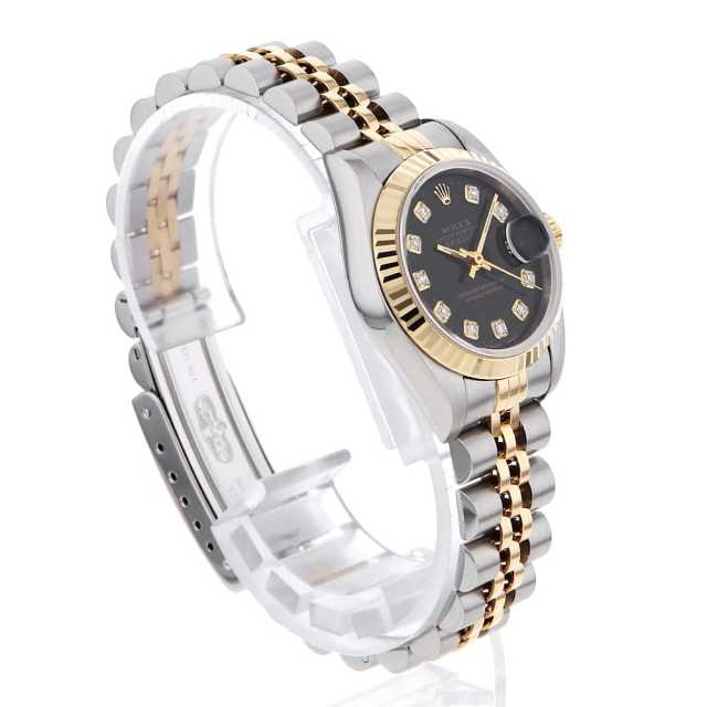 69173G ブラック ROLEX（ロレックス）デイトジャスト 10Pダイヤ 中古