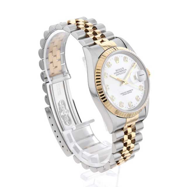 16233NG ホワイトシェル ROLEX（ロレックス）デイトジャスト 10Pダイヤ