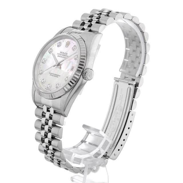 G.W特別最終価格！ROLEX ホワイトシルバーオイスター10Pダイヤ 16234NG ホワイトシェル ROLEX（ロレックス）デイトジャスト 10Pダイヤ