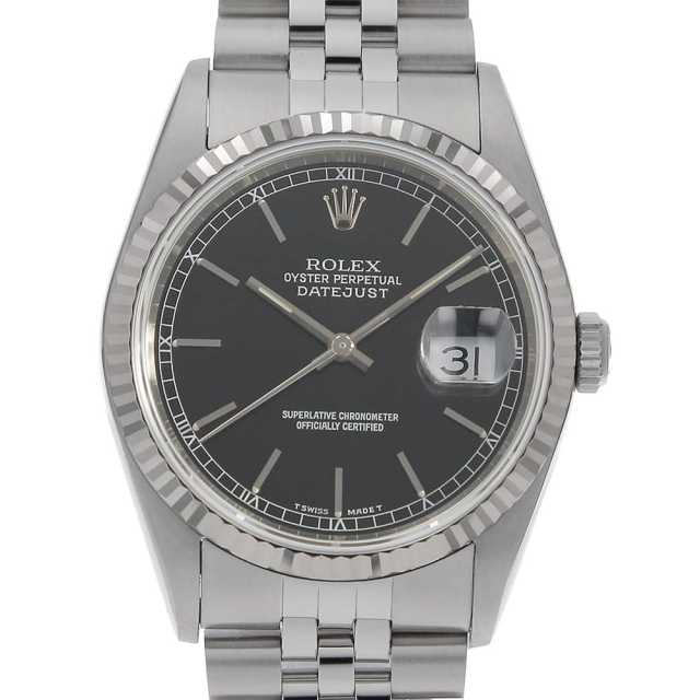 Rolex Datejust 16234 Black Bar X Size Used Men's