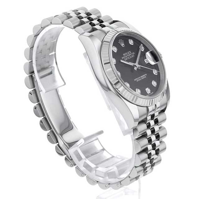 116234G ブラック ROLEX（ロレックス）デイトジャスト 10Pダイヤ 中古
