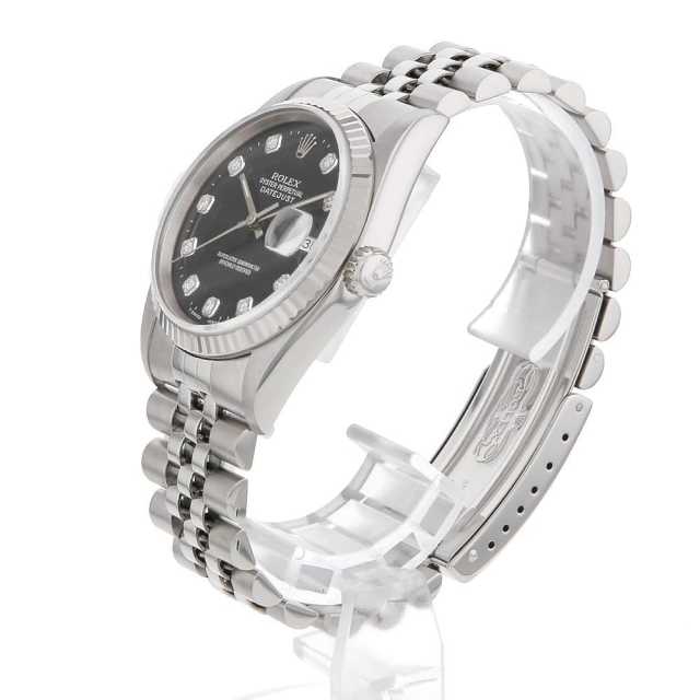 16234G ブラック ROLEX（ロレックス）デイトジャスト 10Pダイヤ 中古