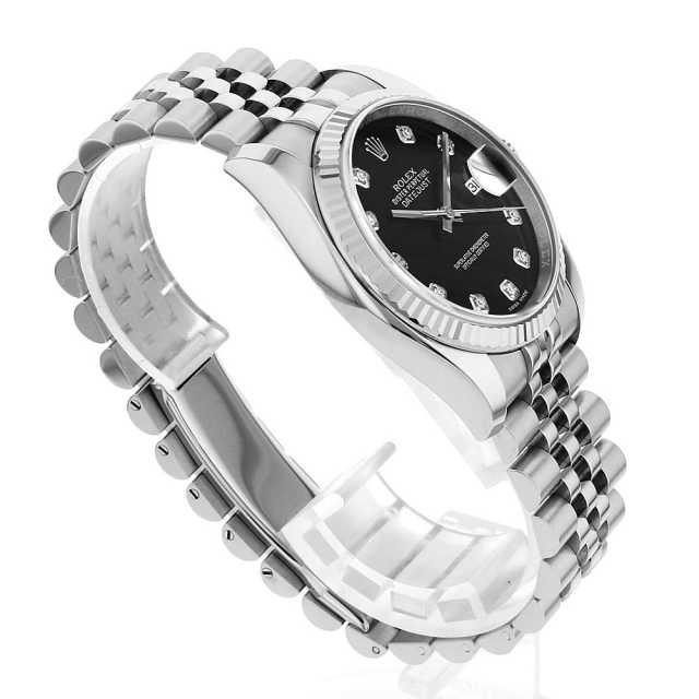 116234G ブラック ROLEX（ロレックス）デイトジャスト 10Pダイヤ 中古