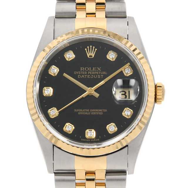 16233G ブラック ROLEX（ロレックス）デイトジャスト 10Pダイヤ 中古