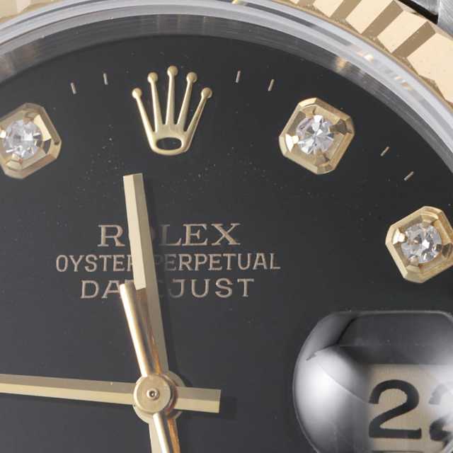 16233G ブラック ROLEX（ロレックス）デイトジャスト 10Pダイヤ 中古