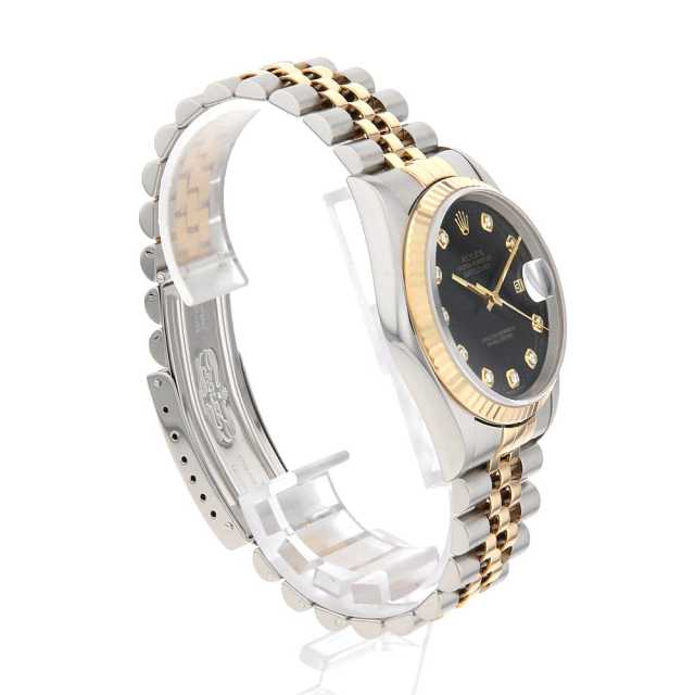 16233G ブラック ROLEX（ロレックス）デイトジャスト 10Pダイヤ 中古