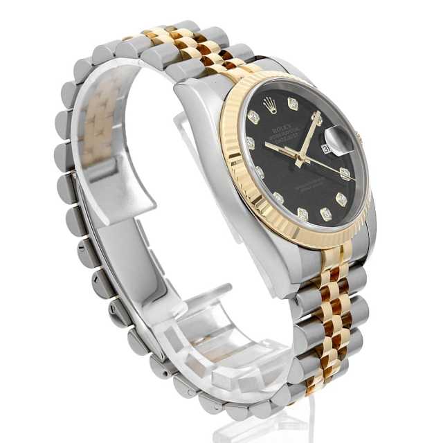 116233G ブラック ROLEX（ロレックス）デイトジャスト 10Pダイヤ 中古