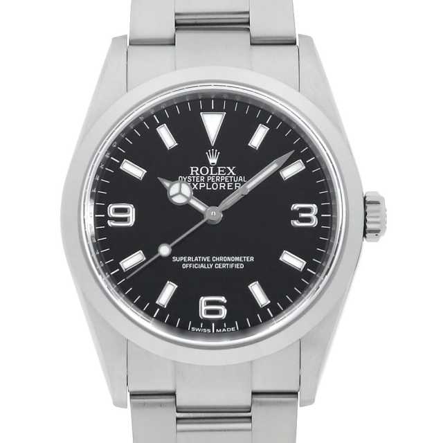 ROLEX Explorer I 114270 Black V-serial Used Men's Watch