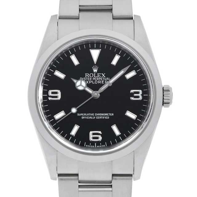 ROLEX Explorer I 114270 Black V-serial Used Men's Watch