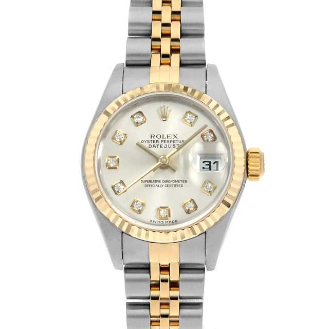 中古 ロレックス ROLEX 179179G Y番(2002年頃製造) シルバー /ダイヤモンド レディース 腕時計 ロレックス デイトジャスト 179179G シルバーコンピュータ