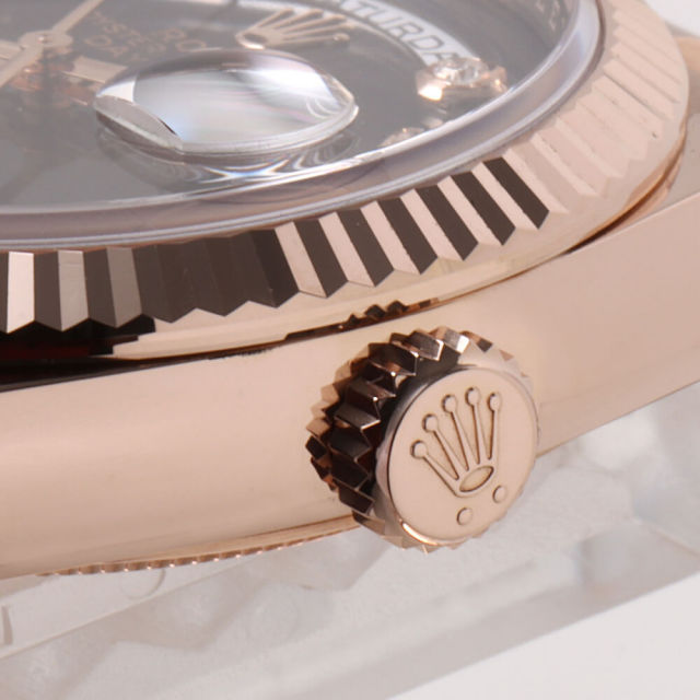 128235A ブラウン ROLEX（ロレックス）デイデイト36 8Pダイヤ 2P