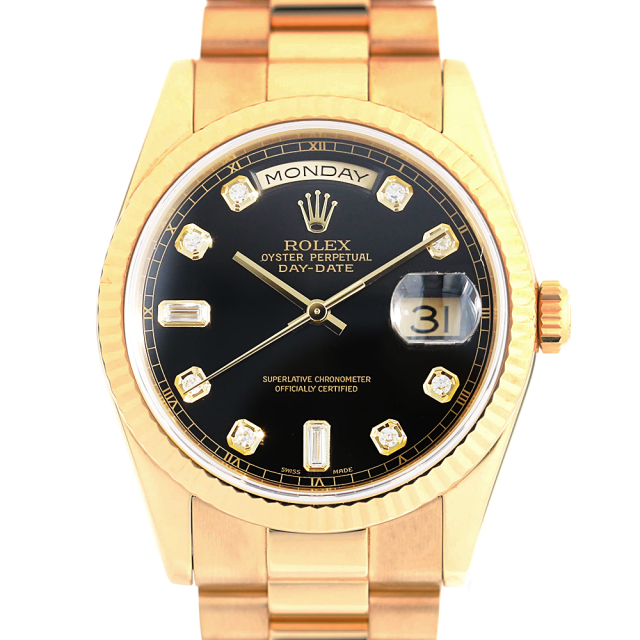 118238A ブラック F番 ROLEX（ロレックス） デイデイト 8Pラウンド/2P