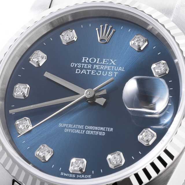 16234G ブルー ROLEX（ロレックス）デイトジャスト 10Pダイヤ