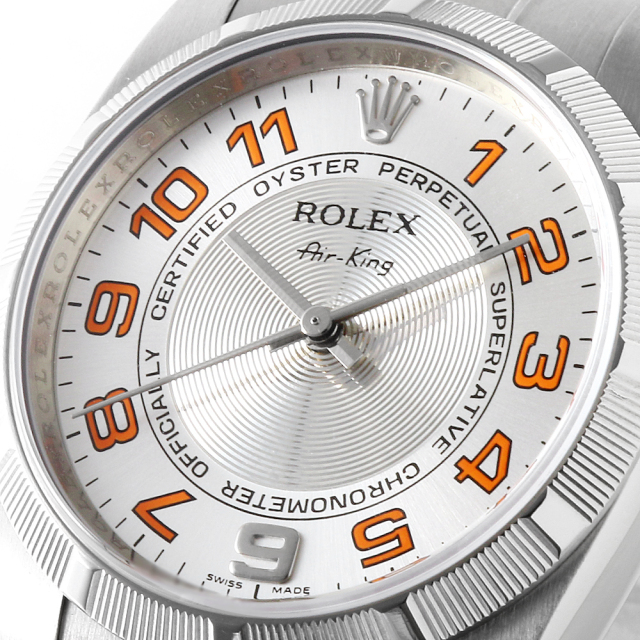 ワイン Me 114210 シルバーコンセントリック/オレンジアラビア M番 ROLEX