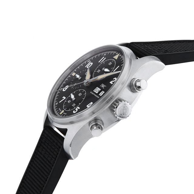 IW387901 ブラック IWC パイロットウォッチ クロノグラフ 