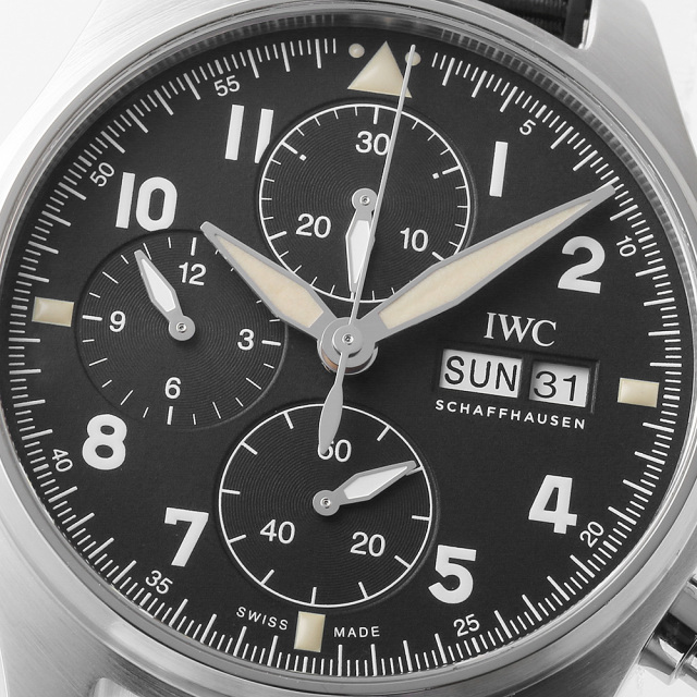 IW387901 ブラック IWC パイロットウォッチ クロノグラフ  