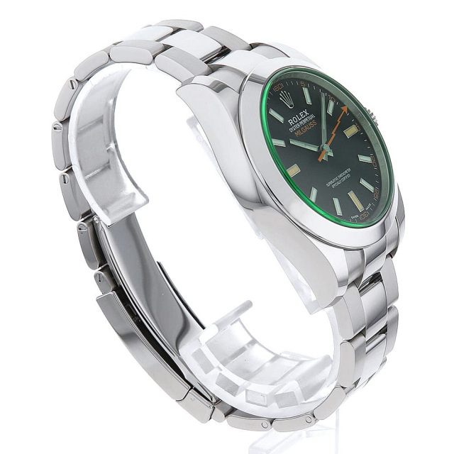 116400GV ブラック ROLEX（ロレックス）ミルガウス グリーンガラス