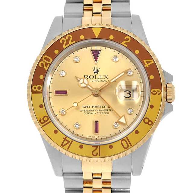 プーコ（スーパーGMTムントルバイカラー） 16713RG シャンパン ROLEX（ロレックス）GMTマスターII 8Pダイヤ