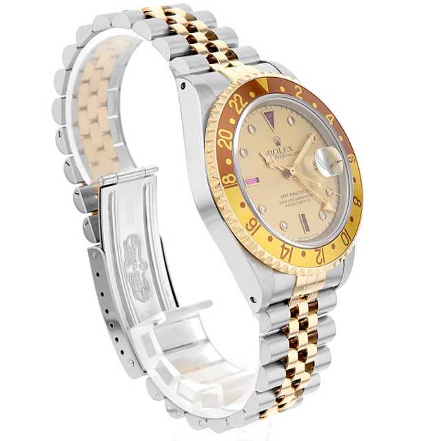 gmt ダイアル 文字盤 ジャンク 16713RG シャンパン ROLEX(ロレックス)GMTマスターII 8Pダイヤ
