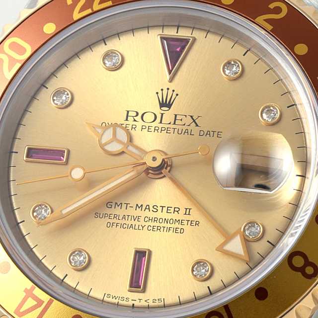 16713RG シャンパン ROLEX（ロレックス）GMTマスターII 8Pダイヤ