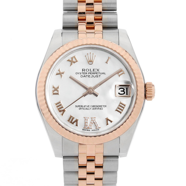 中古 ロレックス ROLEX 178271NR ランダムシリアル ホワイトシェル /ダイヤモンド ユニセックス 腕時計 ロレックス デイトジャスト 31 178271NR ホワイトシェル/ダイヤモンド