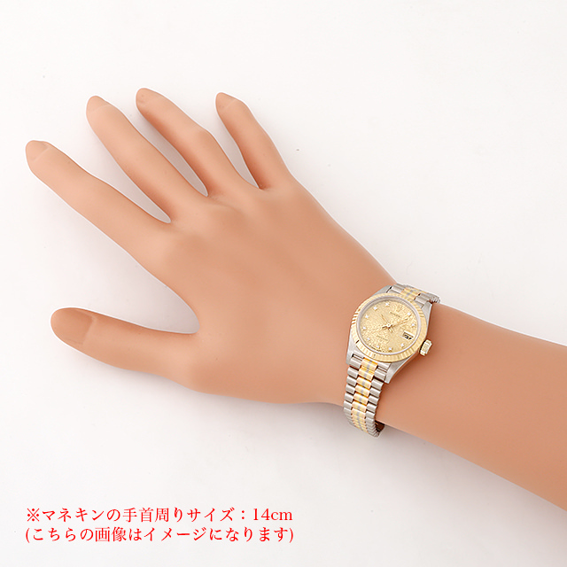 ロレックス デイトジャスト 10Pダイヤ トリドール 69179G BIC コパー ホリコンピュータ X番 中古 レディースΩ ロレックス デイトジャスト 10Pダイヤ トリドール 69179G BIC 仕上げでは取り切れない傷が残ります 特筆すべきダメージはございません