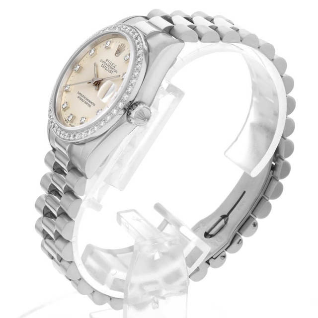 美品！ロレックス　デイトジャスト　ss/wg 10pダイヤ　シルバー 68286G シルバー ROLEX（ロレックス）デイトジャスト 10Pダイヤ