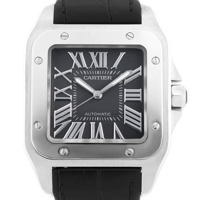 カルティエ サントス リバーシブルベルト カーフレザー ブラック  