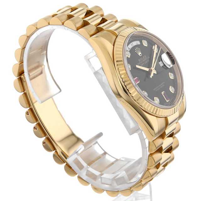 118238A ブラック ROLEX（ロレックス）デイデイト 8Pダイヤ 2Pルビー