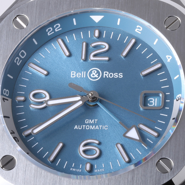 BR05G-PB-ST/SST ブルー Bell&Ross（ベル＆ロス）GMT スカイブルー  