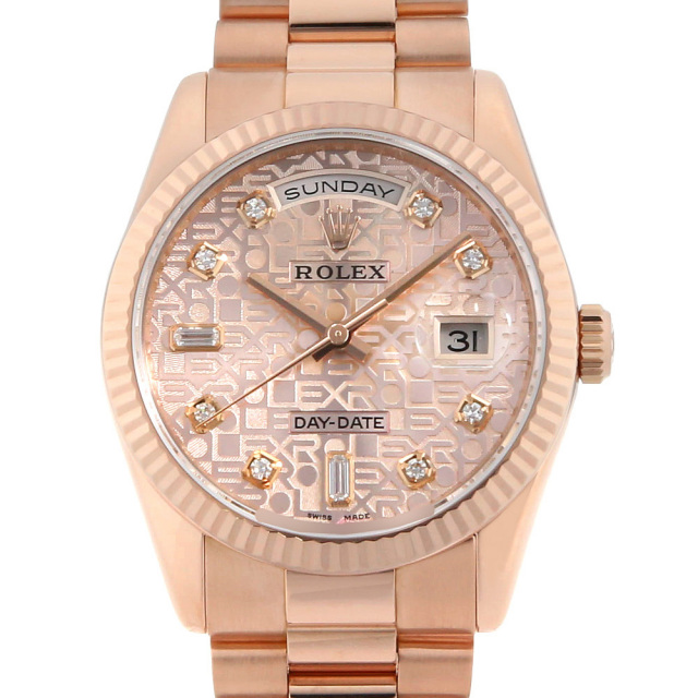 118235FA ピンク ROLEX（ロレックス）デイデイト 8Pダイヤ 2Pバケット