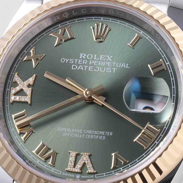 ★新品同様★ ROLEX ロレックス コレクション ボックス グリーン 時計 飾 新品)ROLEX ロレックス デイトジャスト 126233※ オリーブグリーンVI IX