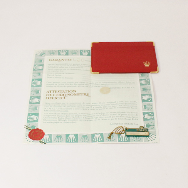 Rolex 69178 保証書と赤いケース　A Rolex 69178 保証書と赤いケース A 69178 シャンパン/ミッソーニ R番
