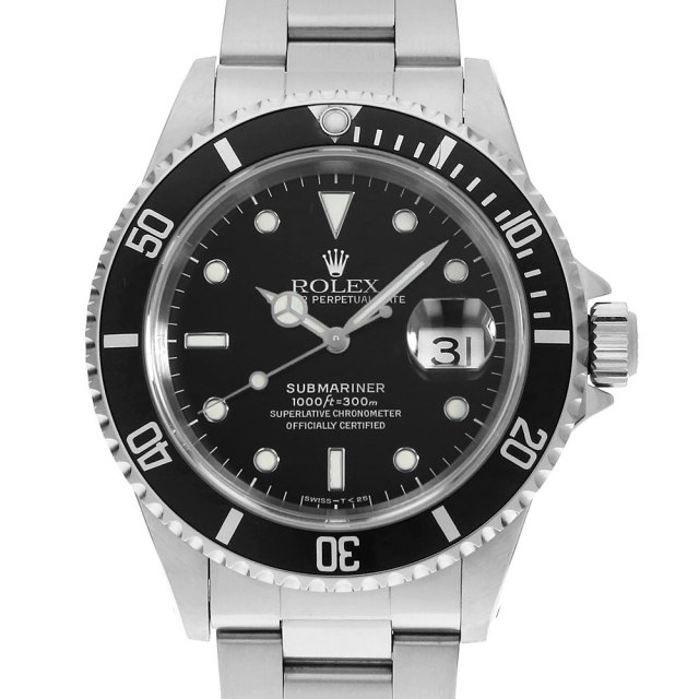 【数量限定】 16610 ブラック ROLEX（ロレックス）サブマリーナ デイト 中古 時計