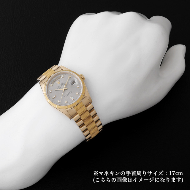18248A グレー ROLEX（ロレックス）デイデイト バーク 8Pダイヤ