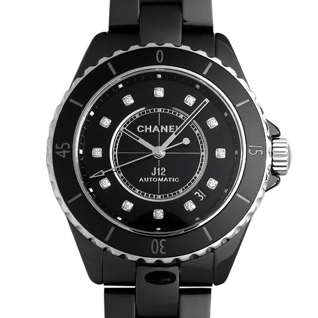 H5702 ブラック CHANEL（シャネル）J12 黒セラミック 12Pダイヤ 新品  
