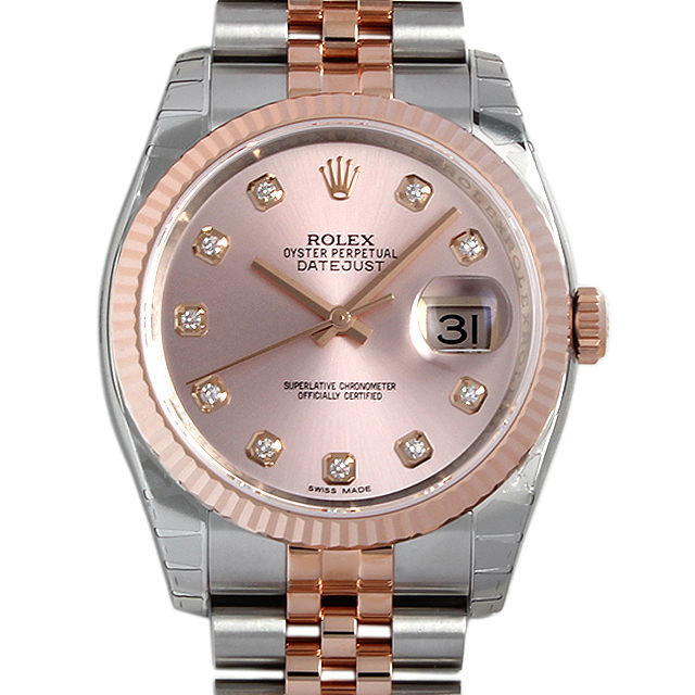 116231G ロレックス(ROLEX) デイトジャスト 10Pダイヤ ピンク 新品  