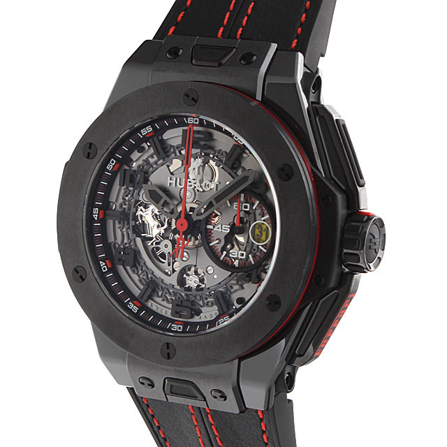 ウブロ　ビッグバン　黒 赤ステッチ 401.CX.0123.VR ウブロ(HUBLOT) ビッグバン フェラーリ オールブラック