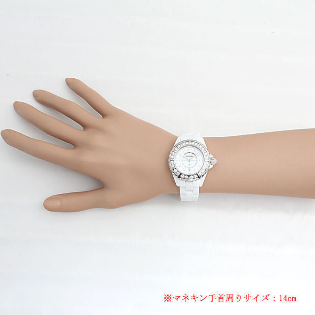 H2429 シャネル(CHANEL) J12 白セラミック 11Pダイヤ ベゼルダイヤ  