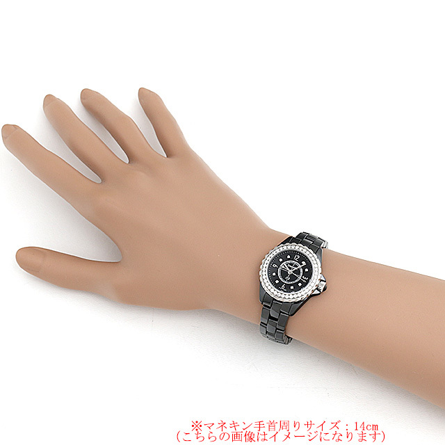 H2571 CHANEL（シャネル） J12 黒セラミック 8Pダイヤ ベゼルダイヤ  