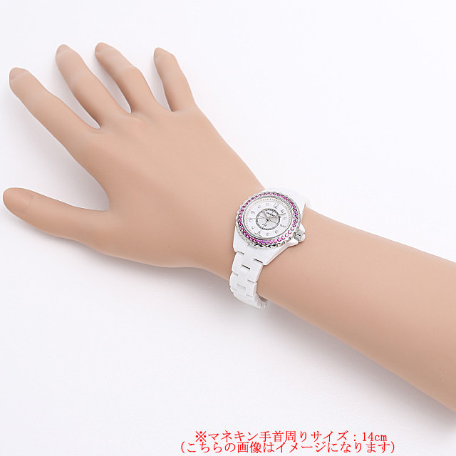 J12 白セラミック 8Pダイヤ ピンクサファイアベゼル H3243 サブ画像３