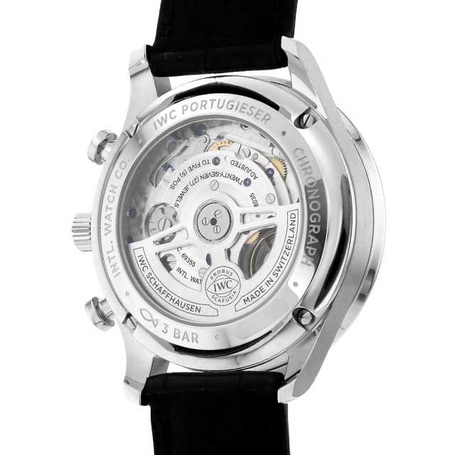IWC ポルトギーゼ・クロノグラフ　自動巻き時計 シルバー/ブラック アイ・ダブリュー・シー ポルトギーゼ・クロノグラフ 自動巻き