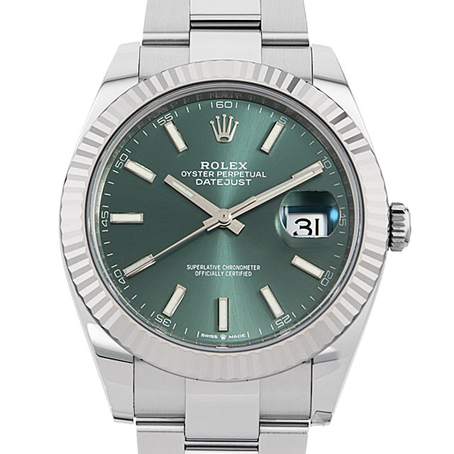 126334 ROLEX（ロレックス） デイトジャスト41 ミントグリーン/バー/3 