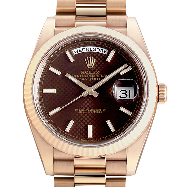 228235 チョコレートブラウン/斜め格子 ROLEX（ロレックス