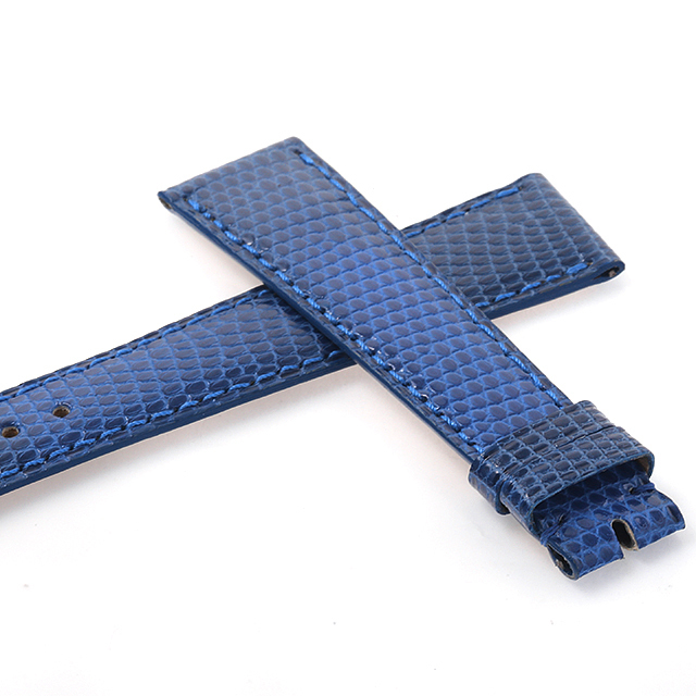 カミーユフォルネ 尾錠用革ベルト リザード 青/ブルー 18mm-14mm 未  