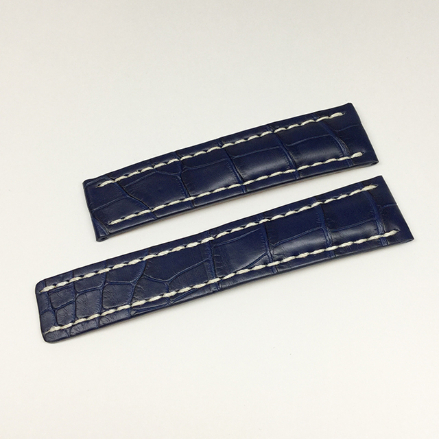 ブライトリング クロコベルト 厚ぼったく Dバックル用 20-22mm