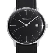 JUNGHANS シンプル時計 ブラックレザー JUNGHANS｜max bill Automatic｜Arabic numerals index｜Black