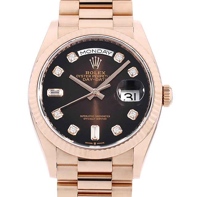 デイデイト36 8Pラウンド/2Pバゲットダイヤ 128235A メイン画像