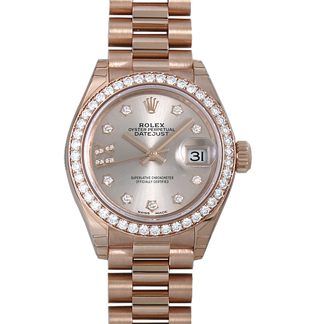 デイトジャスト28 ベゼルダイヤ 9P/IXダイヤ プレジンデントブレス 279135RBR メイン画像